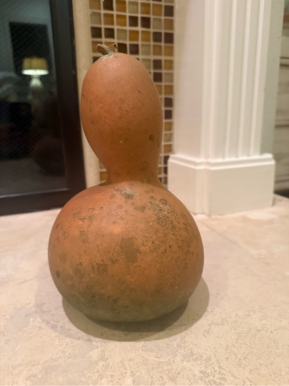 Dried Craft Gourd Double Bulb Bottle Shape Brown Natural Gourd Piece